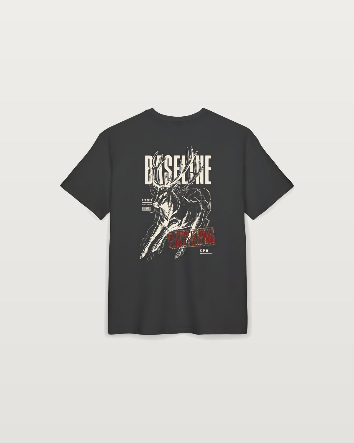 Oversized Tee — 'Baseline' Stag Graphic Vintage Athletic Shirt