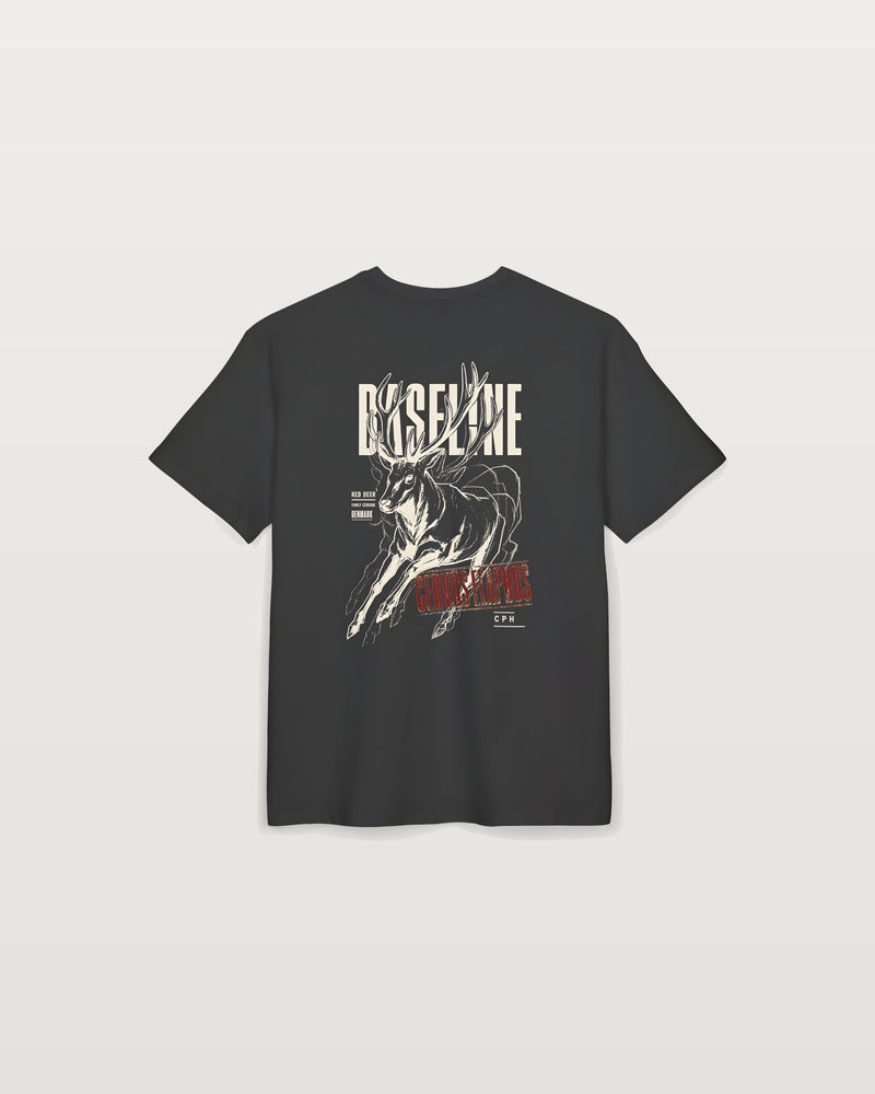 Oversized Tee — 'Baseline' Stag Graphic Vintage Athletic Shirt