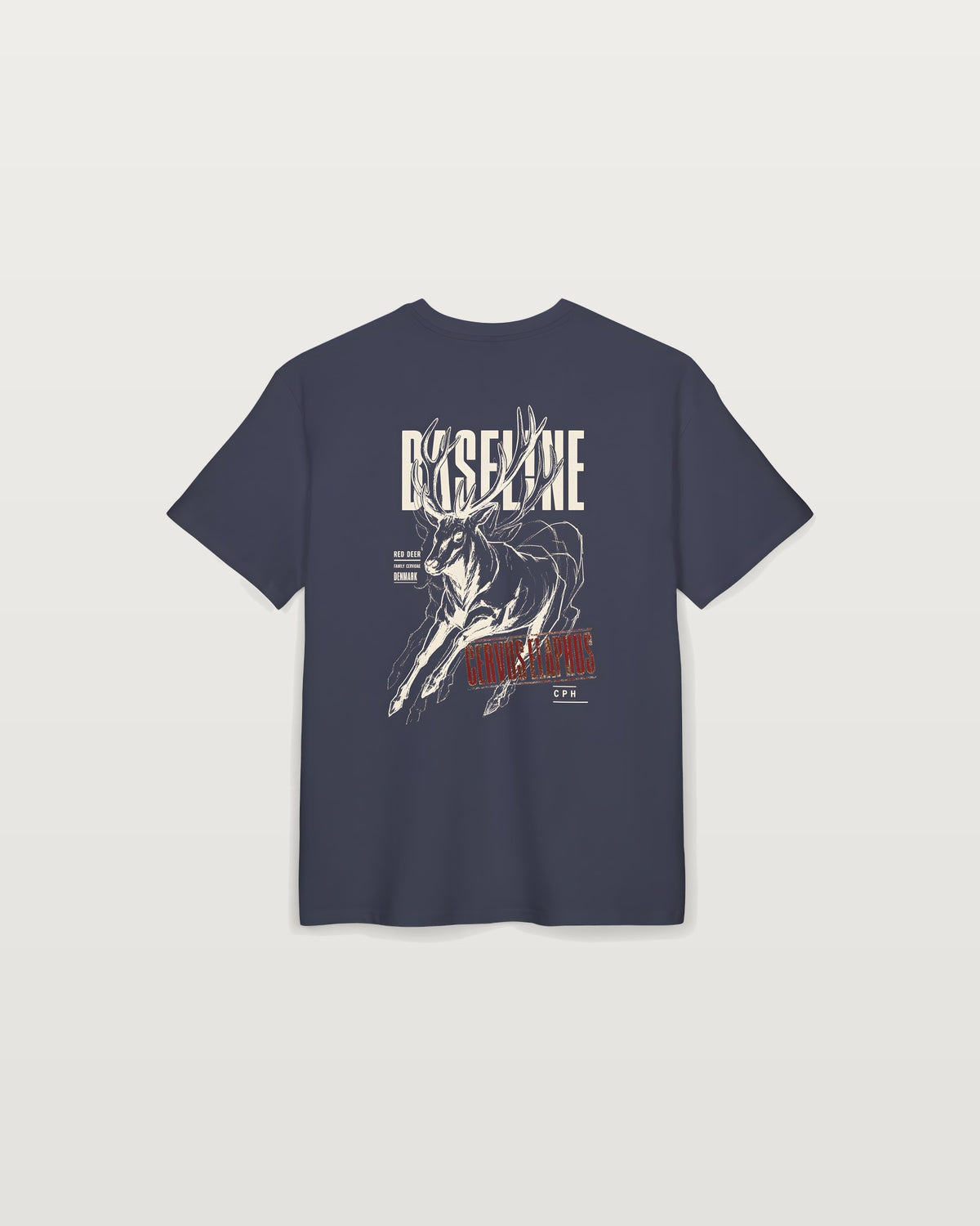 Oversized Tee — 'Baseline' Stag Graphic Vintage Athletic Shirt